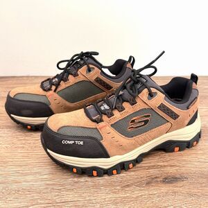 Skechers Work Greetah Comp Toe Waterproof EH Shoes Brown Mens 7.5 EU 40